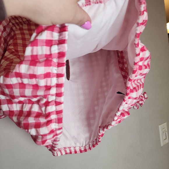 Torrid Midi Seersucker Smocked Skirt Set Pink White Gingham Plaid Size 1X - Picture 13 of 16
